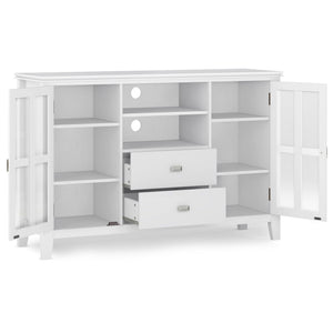 Handcrafted Tall TV Media Stand with Glass Doors and Storage - Multiple Colors