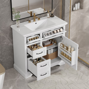36-Inch Bathroom Vanity with Ceramic Sink Top
