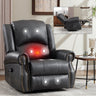 Heat Massage Manual Recliner Chair with Rocker and Swivel