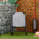 Outsunny garden rocking chair, outdoor indoor sling fabric rocker for patio, balcony, porch, grey
