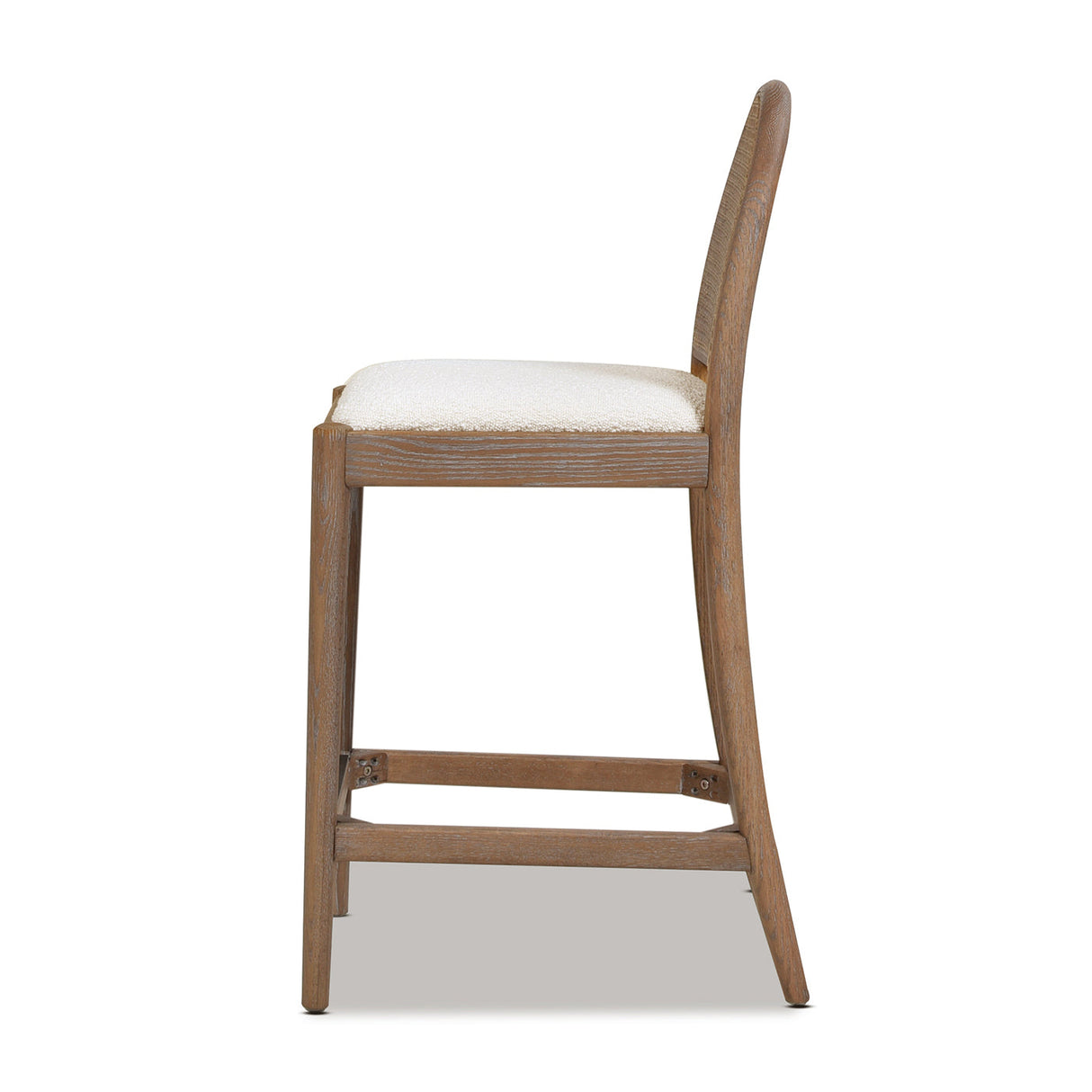 Arlin Upholstered Stool with Curved Back and Footrest, Set of 2