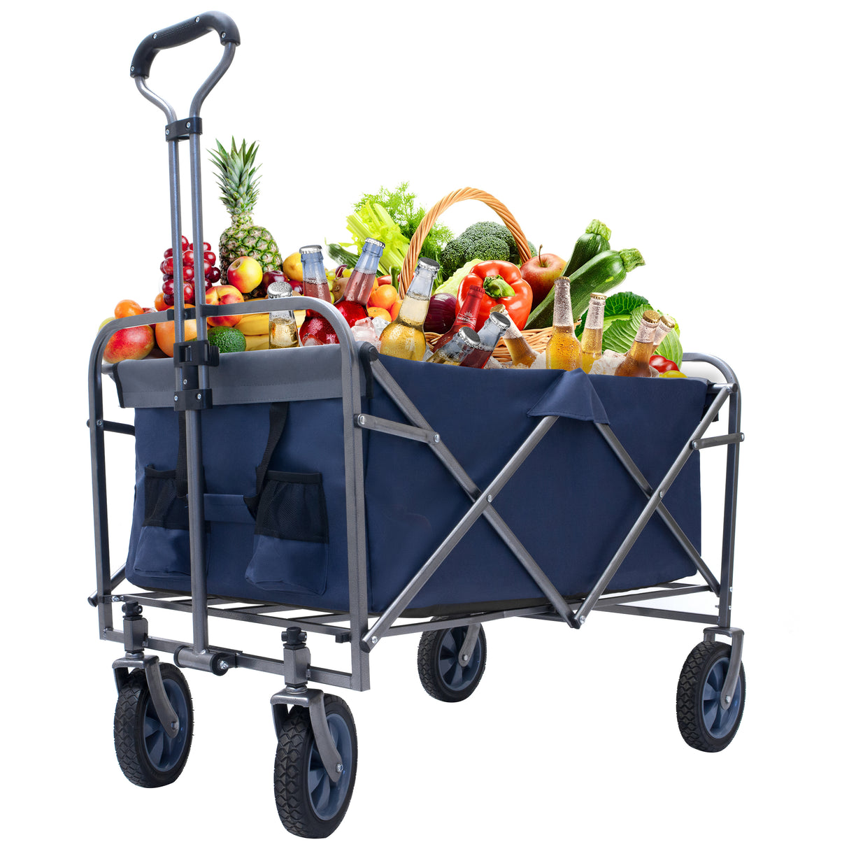 Outdoor garden multipurpose micro collapsible beach trolley cart camping folding wagon