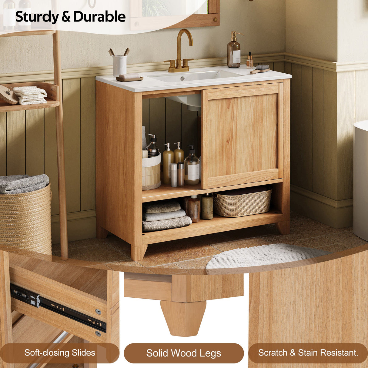 36" Bathroom Vanity with Ceramic Sink