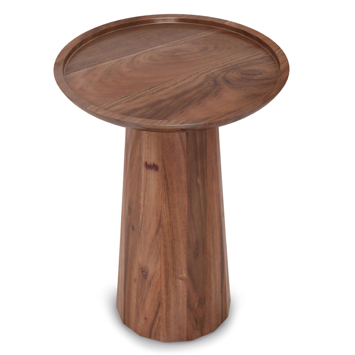 Handcrafted Wooden Accent Table with Sculptural Design - Choice of Color