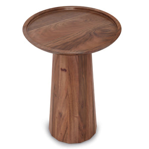 Handcrafted Wooden Accent Table with Sculptural Design - Choice of Color