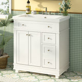 30' bathroom vanity cabinet with sink combo set, undermount resin sink, free standing vanity set with 2 drawers& soft closing doors, solid wood frame bathroom cabinet, white (same as sw000132aak)