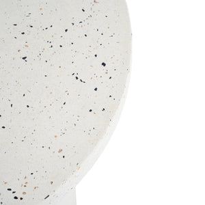 Outdoor 24' H MGO Terrazzo Side Table, White