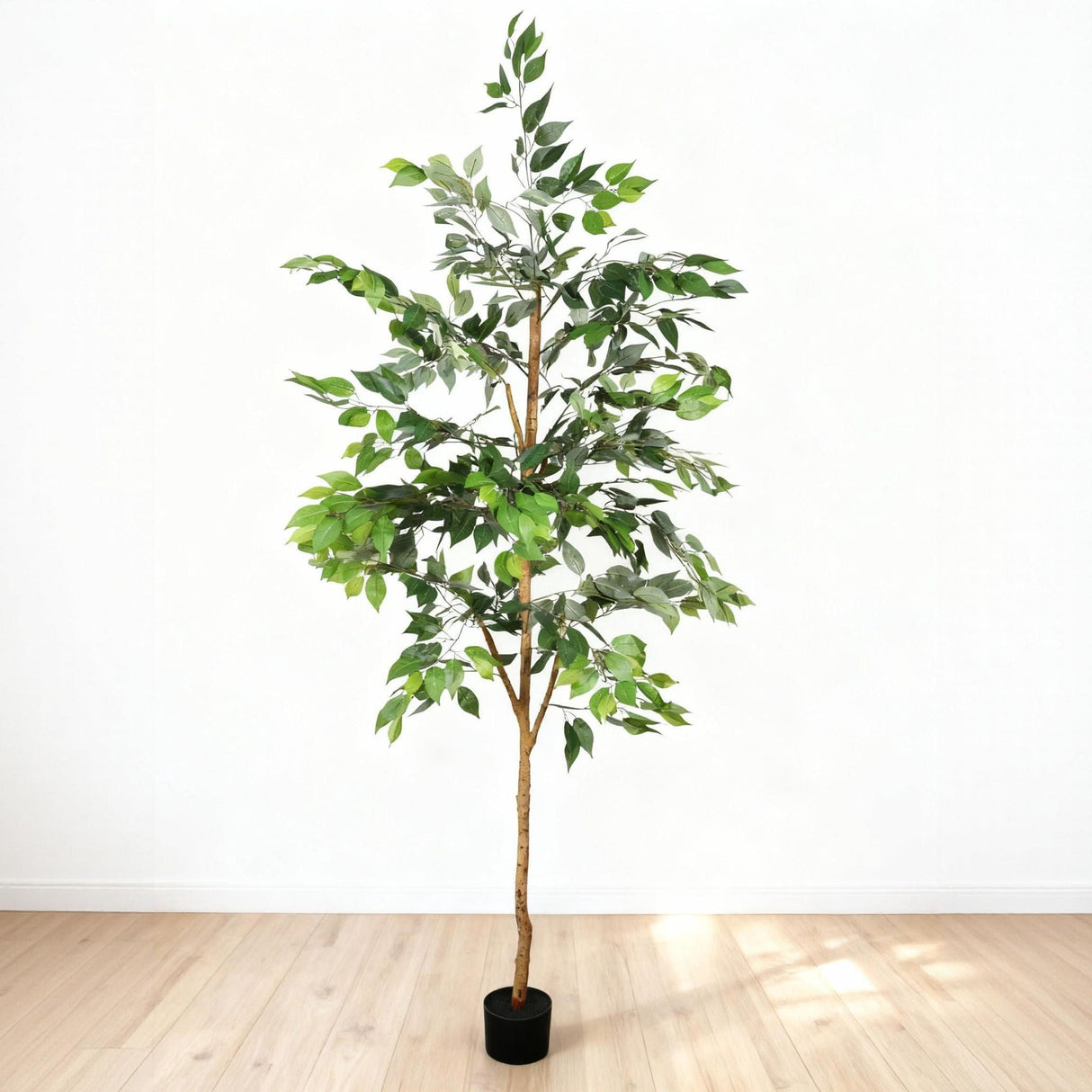 6Ft Artificial Ficus Tree With Natural Wood Trunk In Pot