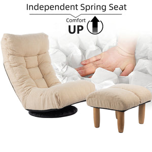 Adjustable Japanese Reclining Floor Chair Sofa With Metal Frame For Living Room