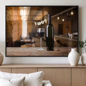 Wine and Bottle Wall Art Canvas Print