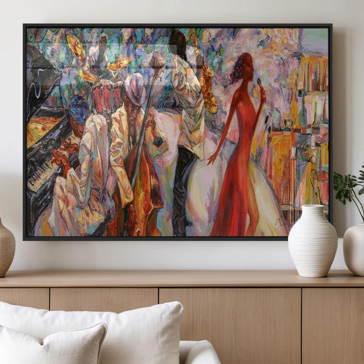 Abstract Afro American Jazz Canvas Wall Art | Music-Inspired