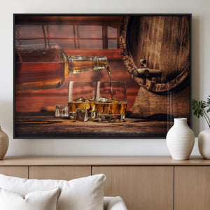 Whiskey and Cigar Canvas Wall Art | 3 Panel Bar Room Decor