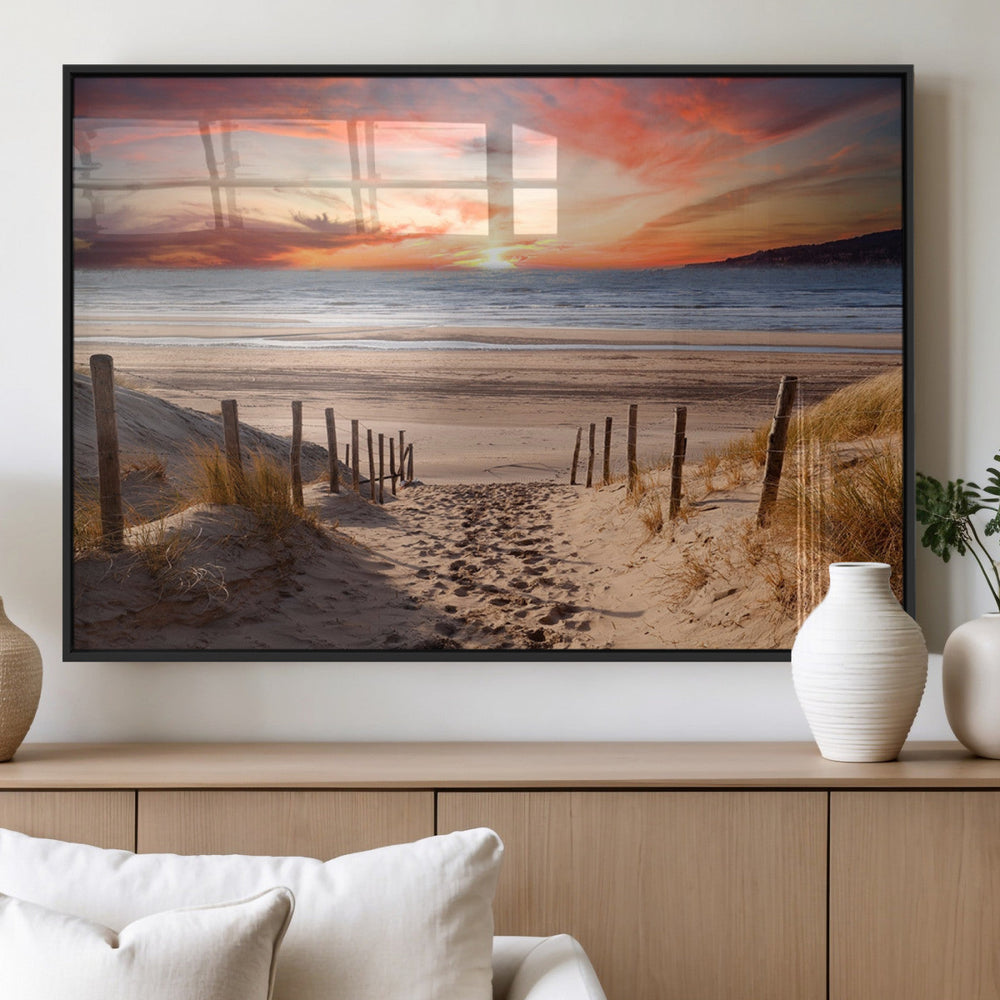 Sunset on the Sea Wall Art Canvas Print