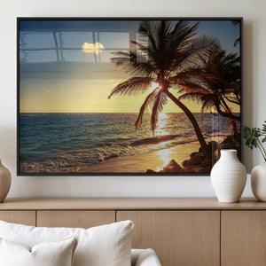 Sunset Palm Trees Wall Art Canvas Print