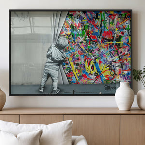 Banksy Colorful Street Graffiti Canvas Wall Art Print,