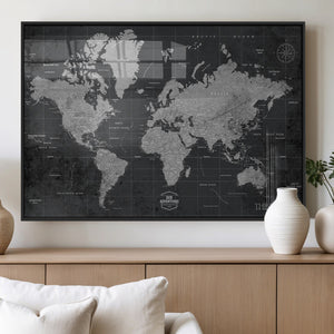 World Map Canvas Print – Detailed Map of the World Wall Art