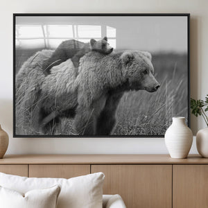 Bear and Cub Wall Art Canvas | 399 Bear Cub