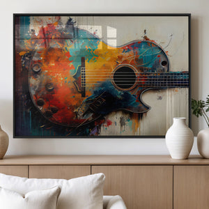Abstract Guitar Wall Art Canvas | Vibrant Music-Inspired Art