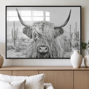 Rustic Charm | Cow Longhorn Black White Bighorn Wall Art