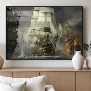 Pirate Ship War Wall Art Canvas Print