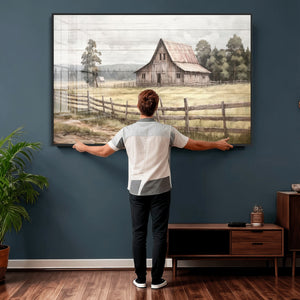 Rustic Farmhouse Barn Wall Art | 3-Panel Framed Gallery Wrap