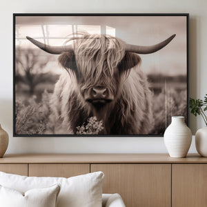 Scottish Cow Longhorn Wall Art Canvas Print