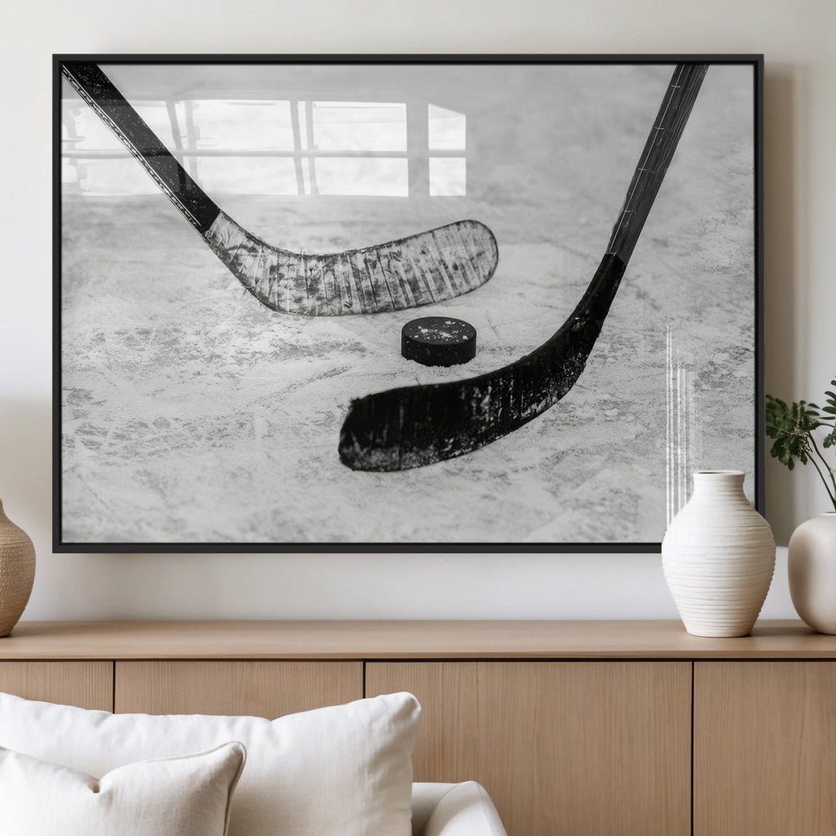 Winter Ice Hockey Sport Canvas Wall Art Print - Hockey Wall