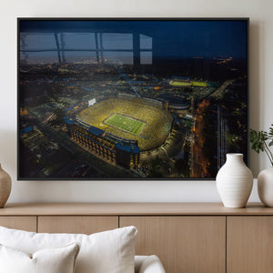 Michigan Stadium Night Game Wall Art – Sports Arena Aerial