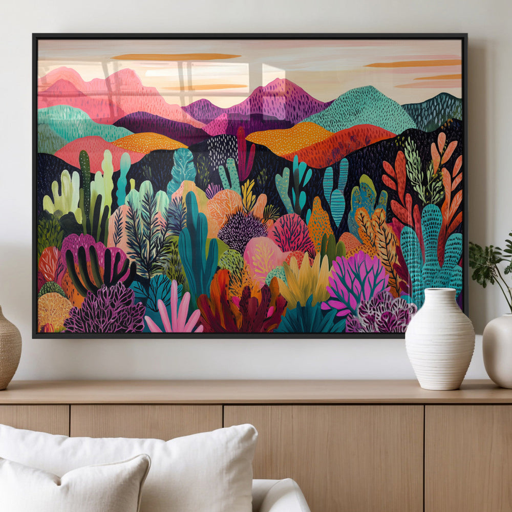 Abstract Kusama Print - Landscape Canvas Wall Art Print -