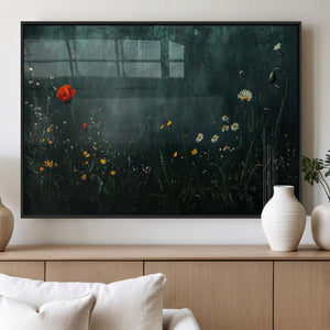 Wildflower Field Framed Wall Art, Vintage Botanical