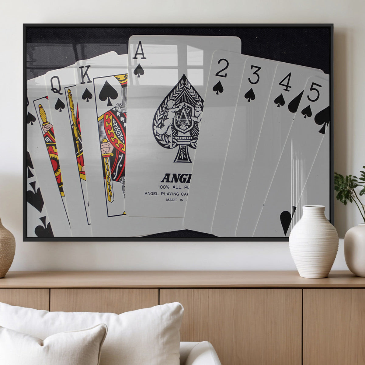 Poker Wall Art - Playing Cards Canvas Wall Art Print - Ace