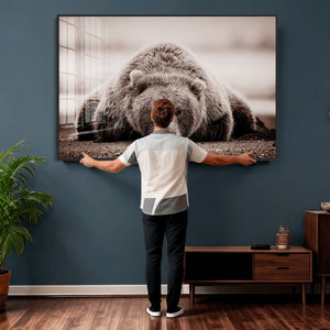 Grizzly Bear Wall Art Print - Bear Canvas Wall Art - Rustic