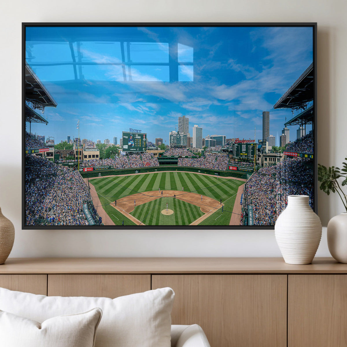 Wrigley Field Chicago Cubs Panoramic Art Multi-Piece Canvas