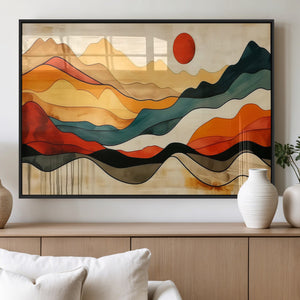 Mid Century Wall Art Print  - Abstract Woodland Print -