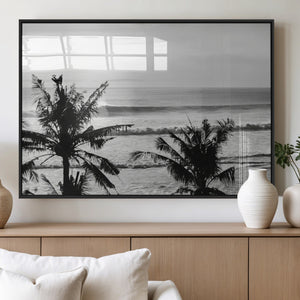 Tropical Coastline Wall Art Canvas Print – Framed Palm Trees