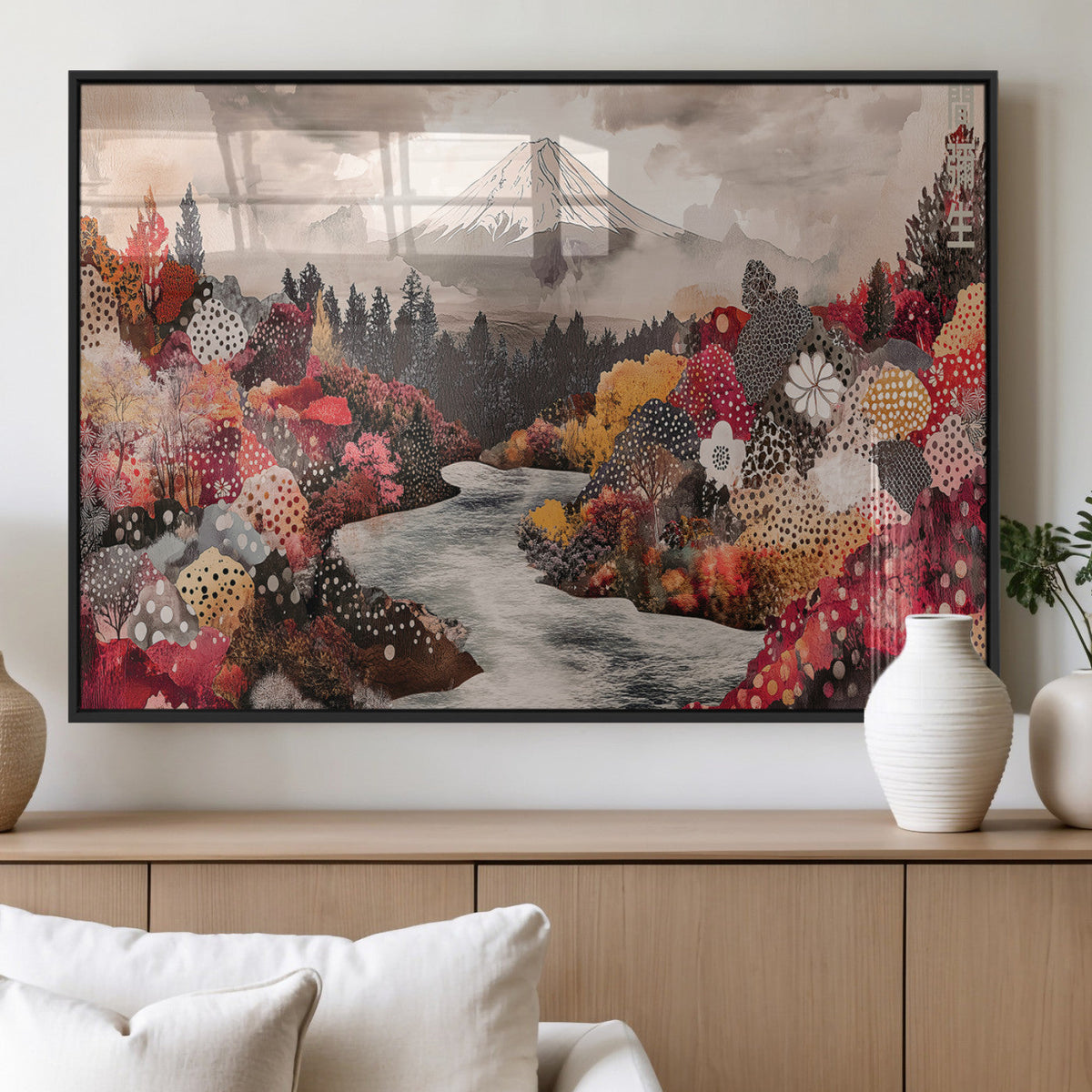 Mountain Wall Art Canvas Print – Framed Autumn Forest