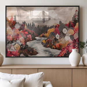 Mountain Wall Art Canvas Print – Framed Autumn Forest