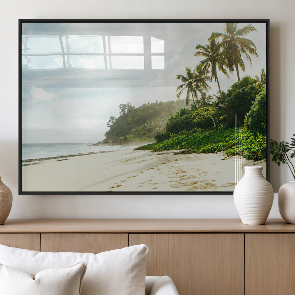 Relaxing Beach Wall Art Canvas Print – Framed Ocean View Art