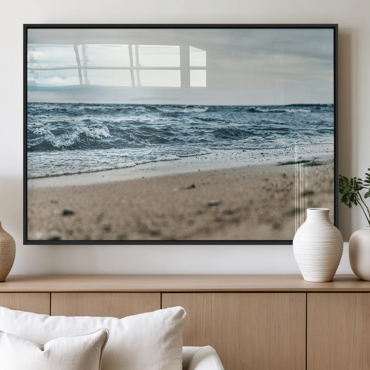 Ocean Wall Art Canvas Print – Framed Moody Seascape Coastal