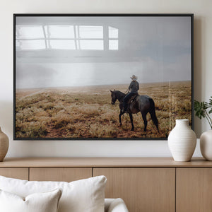 Cowboy Wall Art Canvas Print – Framed Western Ranch Scene