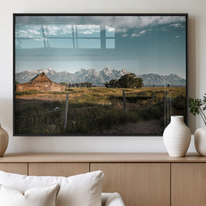 Rustic Farmhouse Wall Art Canvas Print – Framed Mountain