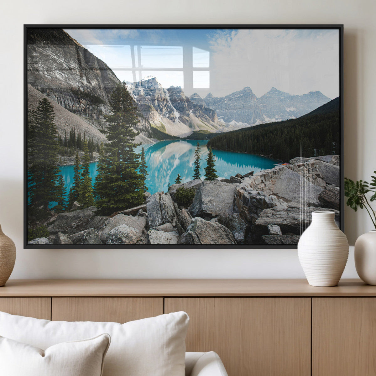 Canadian Rockies Wall Art Canvas Print – Framed Mountain