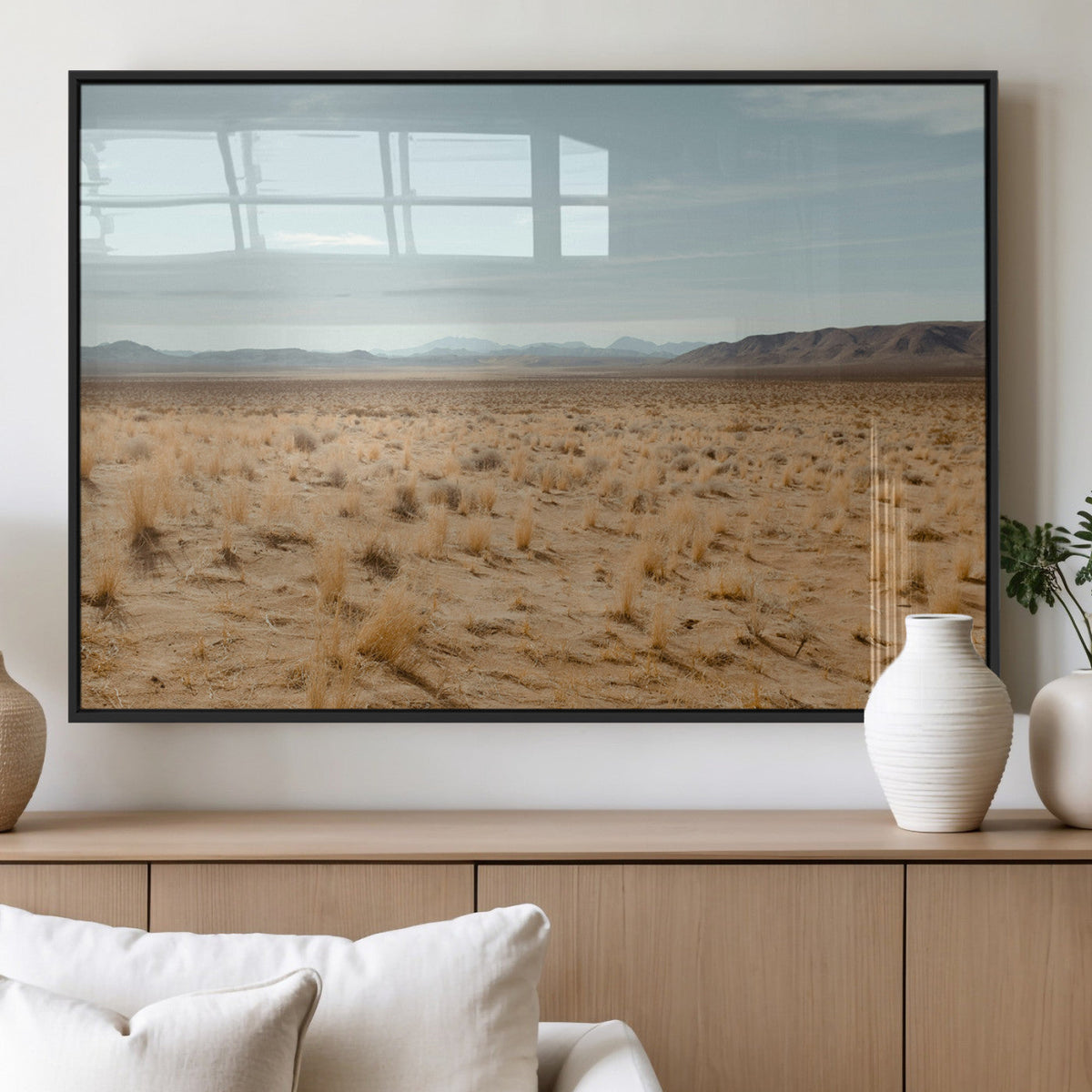 Desert Plains Wall Art Canvas Print, Golden Light Over Dry