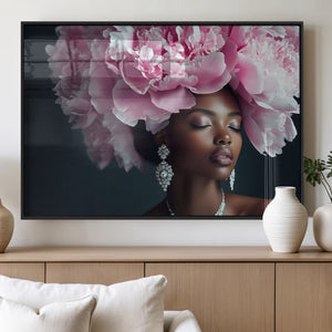 Black Beauty Petal Crown Wall Art Canvas Print – Floral