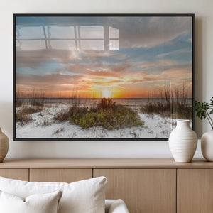 Sunset Beach Wall Art Print – Coastal Canvas Ocean Landscape