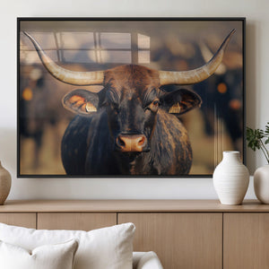 Majestic Texas Longhorn Bull Rustic Farm Animal Strong