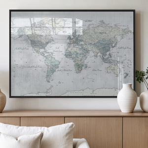 World Map Canvas Print – Detailed Map of the World Wall Art