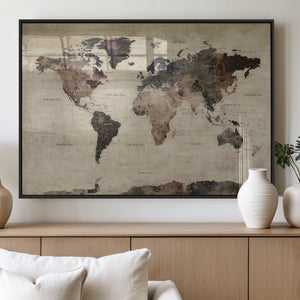 World Map Canvas Print – Detailed Map of the World Adventure