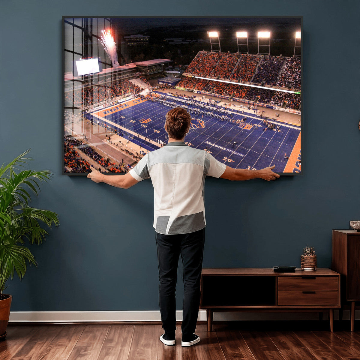 Boise State Stadium Large Wall Art Canvas Print for Living