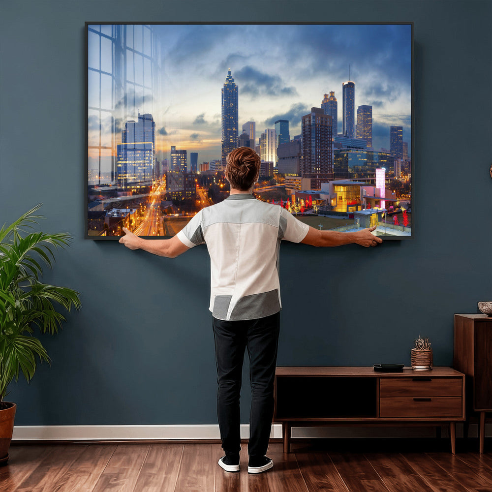 Atlanta Skyline Wall Art Canvas Print, Atlanta Downtown